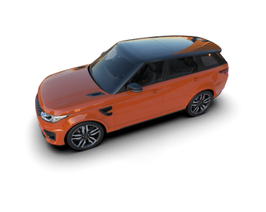 Modern araba arka planda izole edilmiş. 3d illüstrasyon