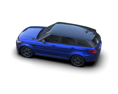 Gri arka planda modern mavi araba. 3d oluşturma