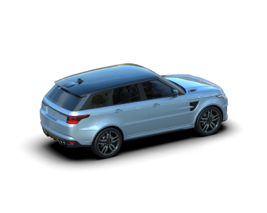 Lüks araba. Siyah arkaplanda izole edilmiş 3 d illüstrasyon