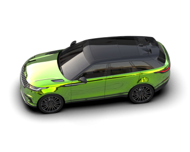Yeşil bir arabanın 3 boyutlu görüntüsü