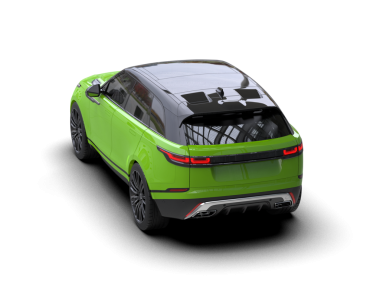 Yeşil lüks araba arka planda izole edilmiş. 3d oluşturma