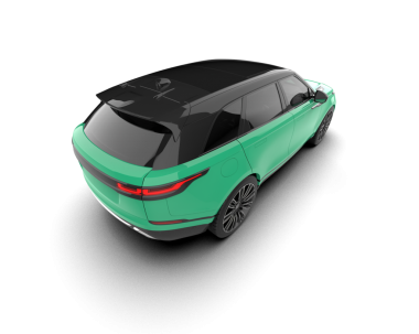 Modern yeşil araba beyaz arka planda izole edilmiş. 3d oluşturma