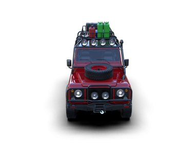 Siyah arka planda izole edilmiş yeşil bir kargo kamyonu.