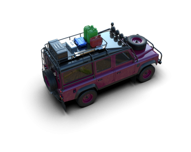 Siyah arka planda izole edilmiş pembe bir oyuncak araba.