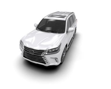 Modern araba arka planda izole edilmiş. 3D görüntüleme - illüstrasyon