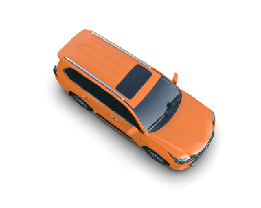 Beyaz arka planda turuncu araba. 3d illüstrasyon.