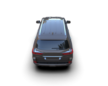 Lüks araba siyahta izole edilmiş. 3d illüstrasyon.