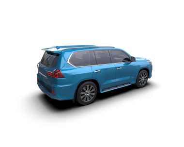 Mavi bir spor arabanın 3 boyutlu görüntüsü