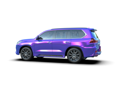 Beyaz arka planı olan modern lüks mor jip. 3 boyutlu.