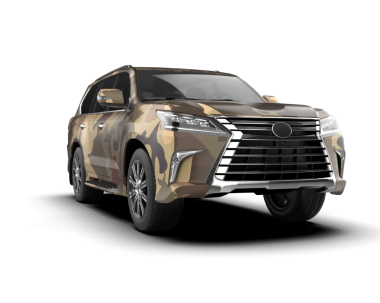 Siyah arka planda yansıması olan modern bir cip arabası. 3d oluşturma