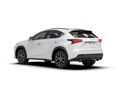 Beyaz arka planda modern bir araba. 3d oluşturma