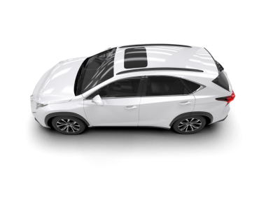 Beyaz arka planda izole edilmiş modern lüks araba. Ön manzara. 3d oluşturma.