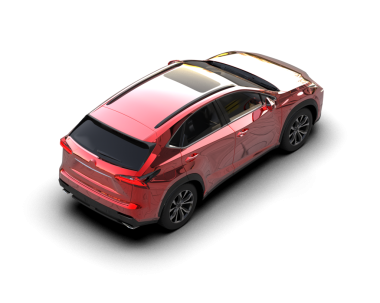 Siyah arka planda yansıması olan modern bir araba. 3d oluşturma.