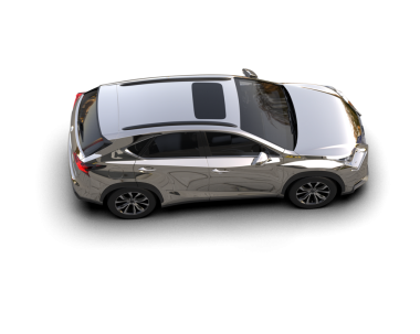 Beyaz bir sırt grubunda 3 boyutlu bir araba.