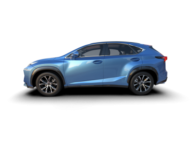 Beyaz arka planda mavi arka ışığı olan modern bir araba. 3d oluşturma