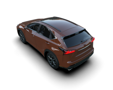 Arka planda lüks bir araba var. 3D görüntüleme - illüstrasyon