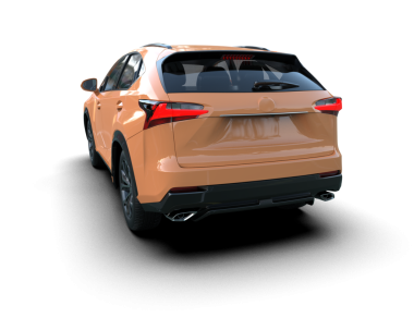 Siyah arka planda bir araba. 3D görüntüleme - 3D