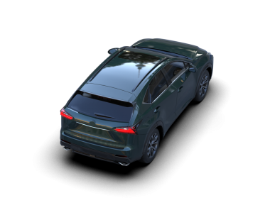 Siyah arka planda bir araba. 3d oluşturma.