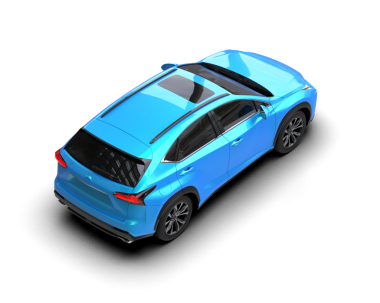 Modern araba arka planda izole edilmiş. 3D görüntüleme - illüstrasyon