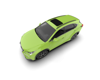 yeşil modern araba - yan görünüm