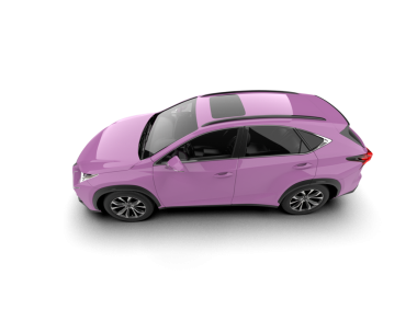 Pembe araba. Siyah arkaplanda 3D görüntüleme.