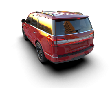 Siyah arka planı olan kırmızı, modern bir iş arabasının 3 boyutlu görüntüsü.