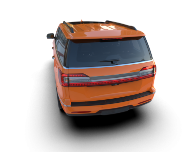 modern şehir turuncu arabası - 3 boyutlu