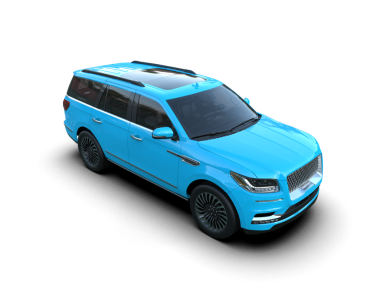 Modern SUV arabası siyah arka planda yansımayla izole edilmiş. 3d oluşturma.