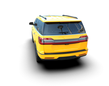 Beyaz arka planda izole edilmiş sarı bir arabanın 3 boyutlu görüntüsü