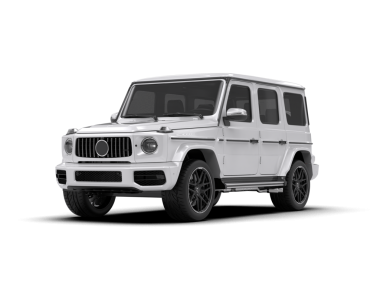 Beyaz lüks araba - Benz beyaz arka planda, 3 boyutlu resim