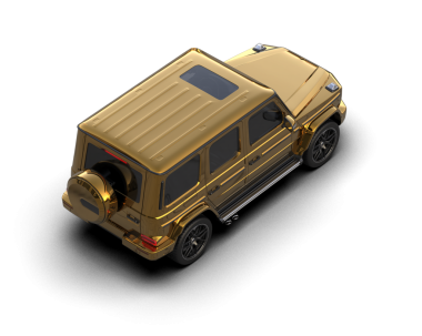 Üç boyutlu bir marka kamyonun karanlık stüdyo arka planında daha az görüntülenmesi