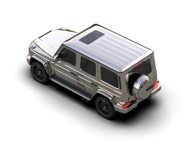 Modern araba arka planda izole edilmiş. 3D görüntüleme - illüstrasyon