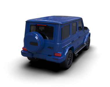 Gri arka planda modern mavi araba