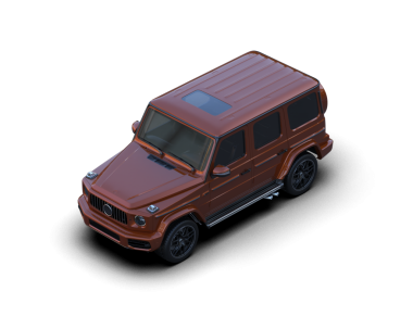 Siyah arka planda turuncu bir arabanın 3 boyutlu görüntüsü