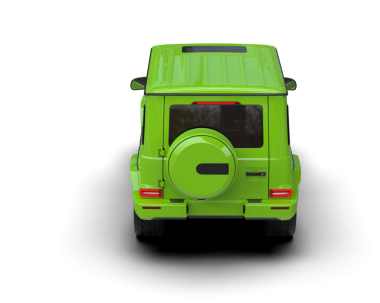 Yeşil minivan. 3 Boyutlu Hazırlama.