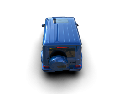 Mavi araba siyah arka planda izole edilmiş. 3d oluşturma