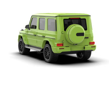 yeşil modern şehir arabası - 3 boyutlu illüstrasyon