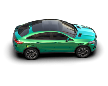 Beyaz arka planda bir araba. 3d oluşturma