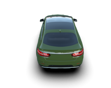 Beyaz arka planda modern bir araba. 3d oluşturma