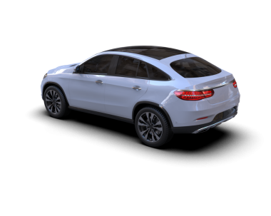 Bir markanın 3 boyutlu çizimi - siyah arka planda daha az bir araba ve bir ışığın gölgesi..