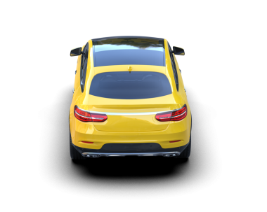 Beyaz arka planda bir araba. 3d illüstrasyon