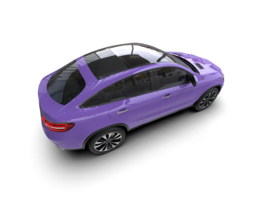 Gri arka planda izole edilmiş modern mor araba. 3d illüstrasyon.
