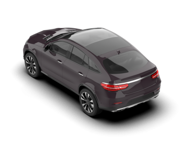 modern siyah araba beyaz arka planda izole edildi. 3 boyutlu resimleme - yan görünüm