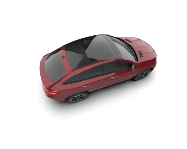 Beyaz arka plan üzerinde izole kırmızı modern otomobil