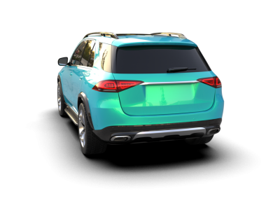 Modern araba arka planda izole edilmiş. 3d oluşturma