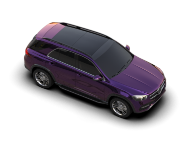 modern mor araba - beyaz arkaplanda 3D görüntüleme