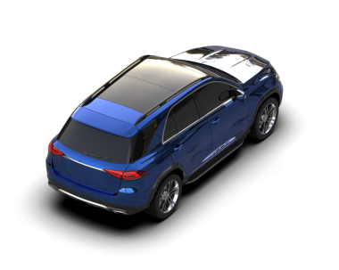 mavi modern araba beyaz arka planda izole edildi