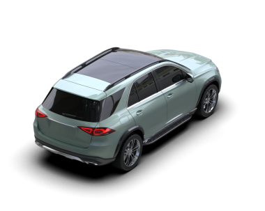 Modern araba arka planda izole edilmiş. 3D görüntüleme - illüstrasyon