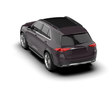 Siyah lüks araba beyaz arka planda izole edilmiş. 3d illüstrasyon