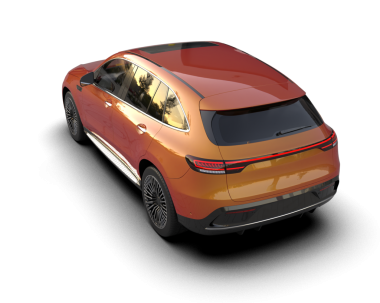 Arka planda modern bir araba. 3 Boyutlu Hazırlama